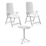 Nardi - Darsena Relax folding armchair (2x) + Step table, bianco