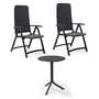 Nardi - Darsena Relax folding armchair (2x) + Step table, anthracite