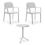 Nardi - Bora armchair (2x) + Step table, white