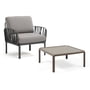 Nardi - Komodo Poltrona armchair + Komodo Garden table 70 x 70 cm, anthracite / gray / tortora