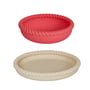OYOY - Mellow plate & bowl, vanilla / cherry red (set of 2)