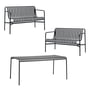 Hay - Palissade table + 2x Dining Bench, anthracite