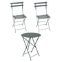 Fermob - Bistro Folding table + 2 folding chairs, thunder gray