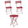 Fermob - Bistro Folding table + 2 folding chairs, poppy red
