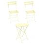 Fermob - Bistro Folding table + 2 folding chairs, lemon sorbet