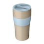 Koziol - AROMA TO GO XL thermo mug with lid, 700 ml, nature desert sand / nature flower blue
