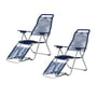 Fiam - Deck chair Spaghetti , frame aluminum / cover blue (set of 2)