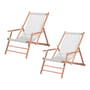 Jan Kurtz - Maxx Deckchair , teak / cover plastic fabric white (set of 2)