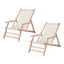 Jan Kurtz - Maxx Deckchair , teak / cover plastic fabric natural (set of 2)