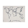 Lorena Canals - Tapestry, world map, 160 x 120 cm, natural / black