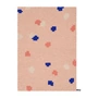 myfelt - Terra Rose Felt ball rug, 140 x 200 cm, rosé / coral / white / cobalt blue