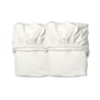 Leander - Fitted sheet for baby crib, 100% organic cotton, 115 x 60 cm, snow (set of 2)