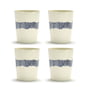 Serax - Feast cup, 330 ml, white / blue striped (set of 4)