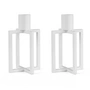 HANA - OneFlame Candlestick H 11.3 x Ø 7 cm, white (set of 2)