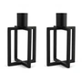 HANA - OneFlame Candlestick H 11.3 x Ø 7 cm, black (set of 2)