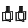 HANA - OneFlame Candlestick H 8.3 x Ø 7 cm, black (set of 2)
