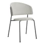 OUT Objekte unserer Tage - Wagner Dining Chair, black / bouclé (Promise 091 moon white)