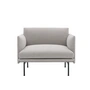 Muuto - Outline Studio Armchair, black / greige (Kvadrat by Sahco Clay 12)