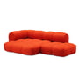 OUT Objekte unserer Tage - Sander 06 Left 3 seater sofa, pure orange (Vidar 4 0542 by Kvadrat)