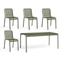 Hay - Palissade Table + 4x Dining Chair, olive