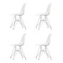 Vitra - Eames Plastic Side Chair DSR, chrome / white (felt glides basic dark) (set of 4)