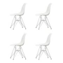 Vitra - Eames Plastic Side Chair DSR, chrome / white (felt glides basic dark) (set of 4)