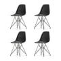 Vitra - Eames Plastic Side Chair DSR RE, basic dark / deep black (felt glides basic dark) (set of 4)