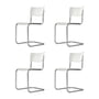Thonet - S 43 Cantilever chair, chrome / white glazed TP 200 (set of 4)