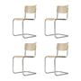 Thonet - S 43 Chair, chrome / natural beech (TP 17) (set of 4)