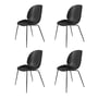Gubi - Beetle Dining Chair, Conic Base black / black (set of 4)