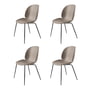 Gubi - Beetle Dining Chair, Conic Base black / new beige (Set of 4)