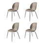 Gubi - Beetle Dining Chair, Conic Base black / new beige (set of 4)