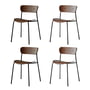 & Tradition - Pavilion Chair, frame black / walnut lacquered (set of 4)
