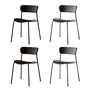 & Tradition - Pavilion Chair, frame black / oak black lacquered (set of 4)