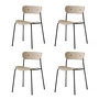 & Tradition - Pavilion Chair, frame black / oak lacquered (set of 4)