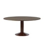 Muuto - Midst Dining table, Ø 160 cm, oak dark oiled / dark red