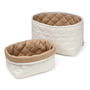 Cam Cam Copenhagen - Quilted storage baskets, classic stripes camel / camel (set of 2)