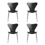 Fritz Hansen - Series 7 chair, chrome / black stained ash (set of 4)