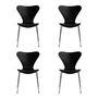 Fritz Hansen - Series 7 chair, chrome / black lacquered ash (set of 4)