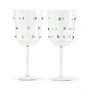 Pols Potten - Nob Wine glass, H 20 cm, olive green (set of 2)