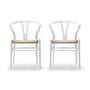 Carl Hansen - CH24 Wishbone Chair , soft white / natural wicker (set of 2)