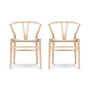 Carl Hansen - CH24 Wishbone Chair , beech soaped / natural wicker (set of 2)
