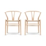 Carl Hansen - CH24 Wishbone Chair , beech soaped / natural wicker (set of 2)