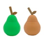 OYOY - Pear mug with straw, apricot / bright green (set of 2) (Limited Edition)