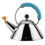 Alessi - Kettle 9093 /1 "Bird Kettle", polished / light blue