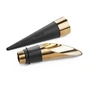 Rosendahl - Grand Cru Wine bottle stopper and pourer H 9 cm, brass / black (set of 2)