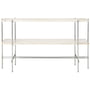 Gubi - TS Console table with tray, polished / travertine white
