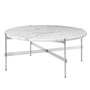 Gubi - TS coffee table Ø 80 cm, steel polished / marble white