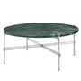 Gubi - TS Coffee table Ø 80 cm, steel polished / marble green