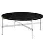 Gubi - TS Coffee table Ø 80 cm, steel polished / marble black